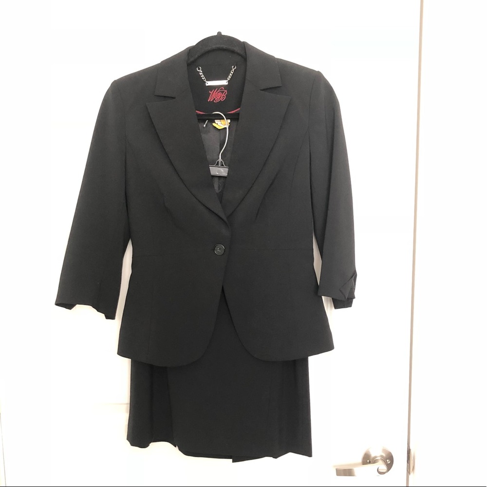 Black House White Market Black Skirt Suit